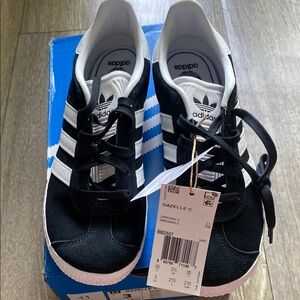 Adidas Gazelle C Ortholite Classic Black and White Shoes Kids Sz 3 New In Box